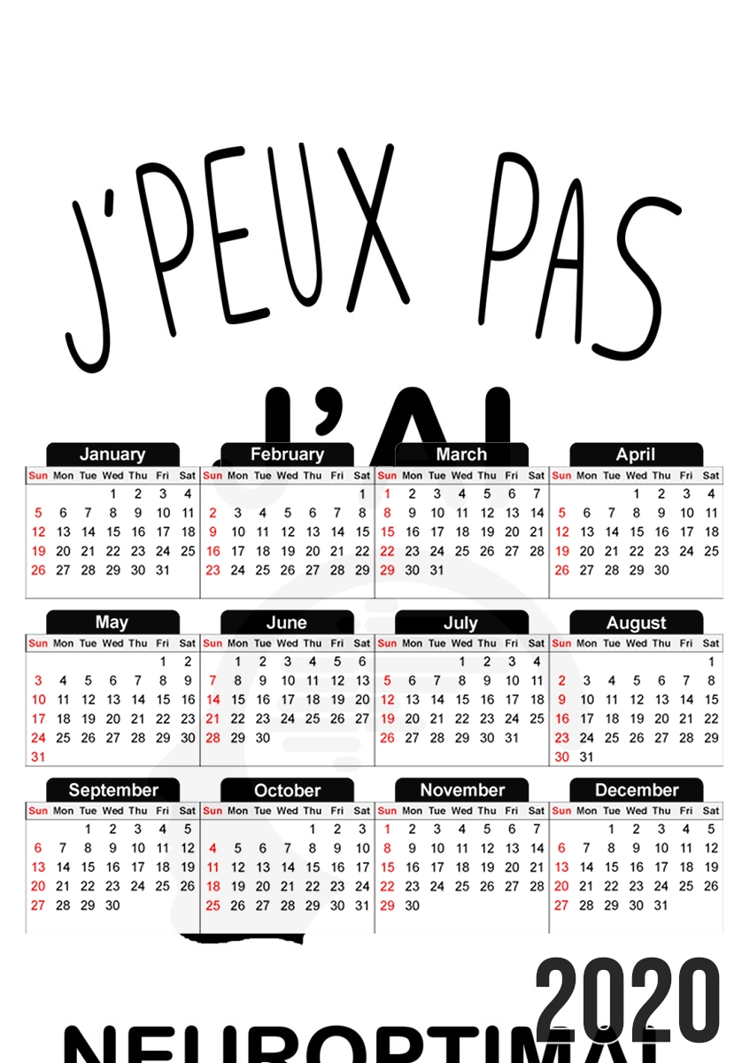  Je peux pas jai neuroptimal para A3 Photo Calendar 30x43cm