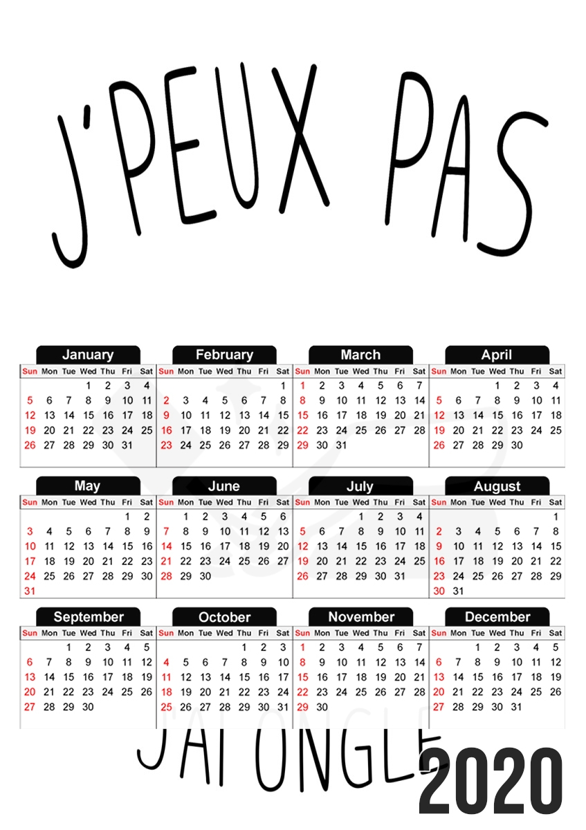  Je peux pas jai Ongle et vernis nail para A3 Photo Calendar 30x43cm