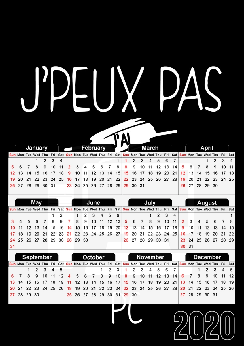  Je peux pas jai PC para A3 Photo Calendar 30x43cm