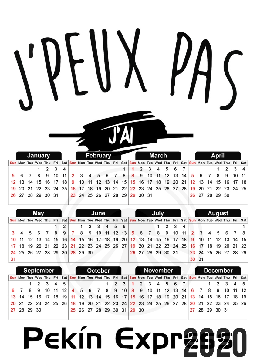  Je peux pas jai pekin express para A3 Photo Calendar 30x43cm