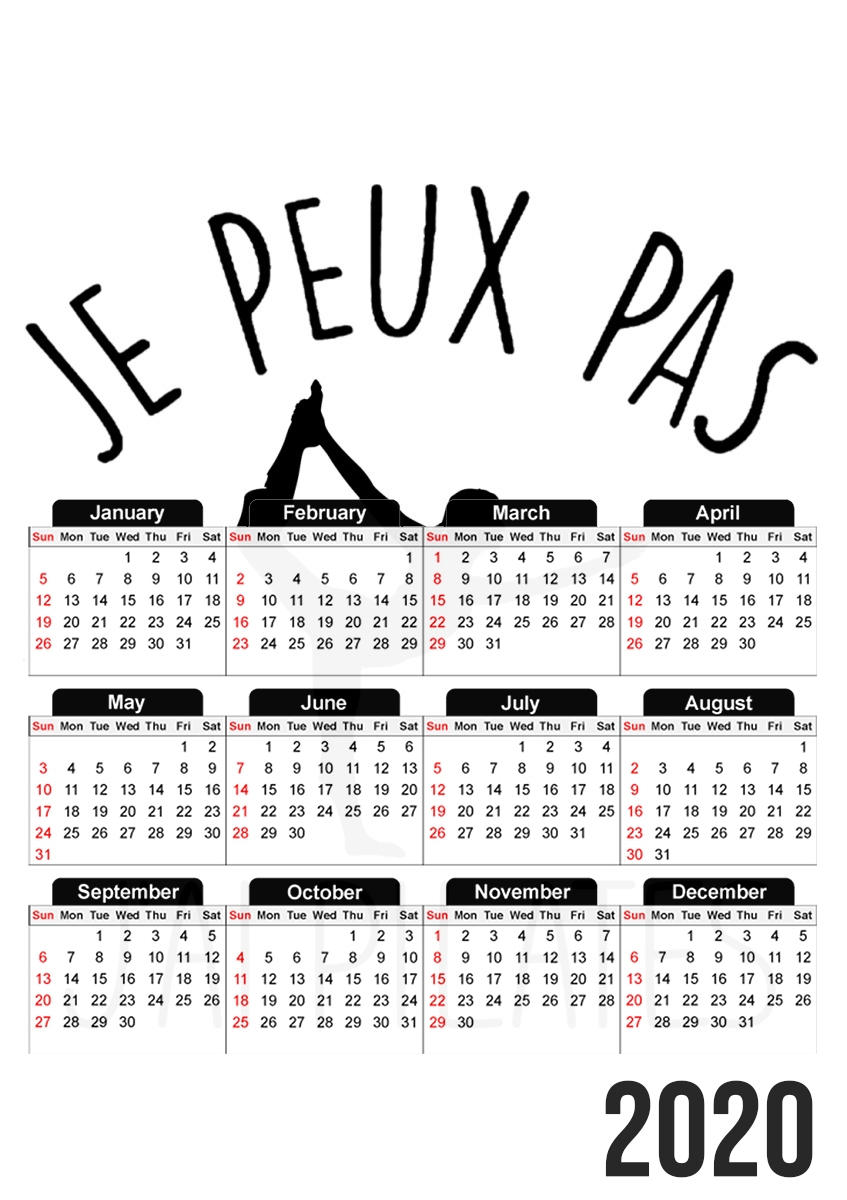  Je peux pas jai pilates para A3 Photo Calendar 30x43cm