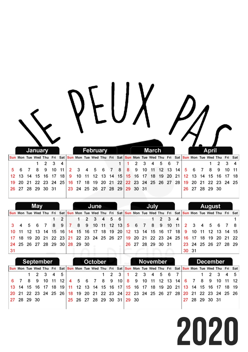  Je peux pas jai piscine para A3 Photo Calendar 30x43cm