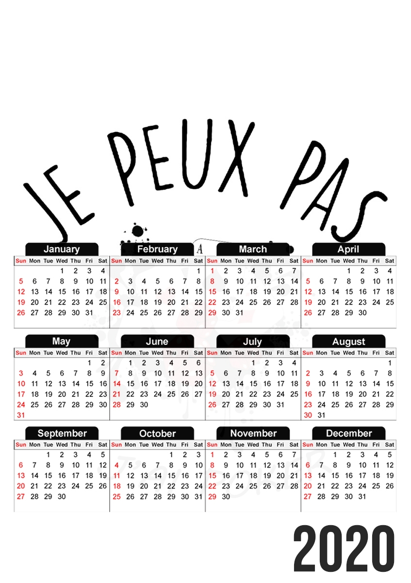  Je peux pas jai poker para A3 Photo Calendar 30x43cm