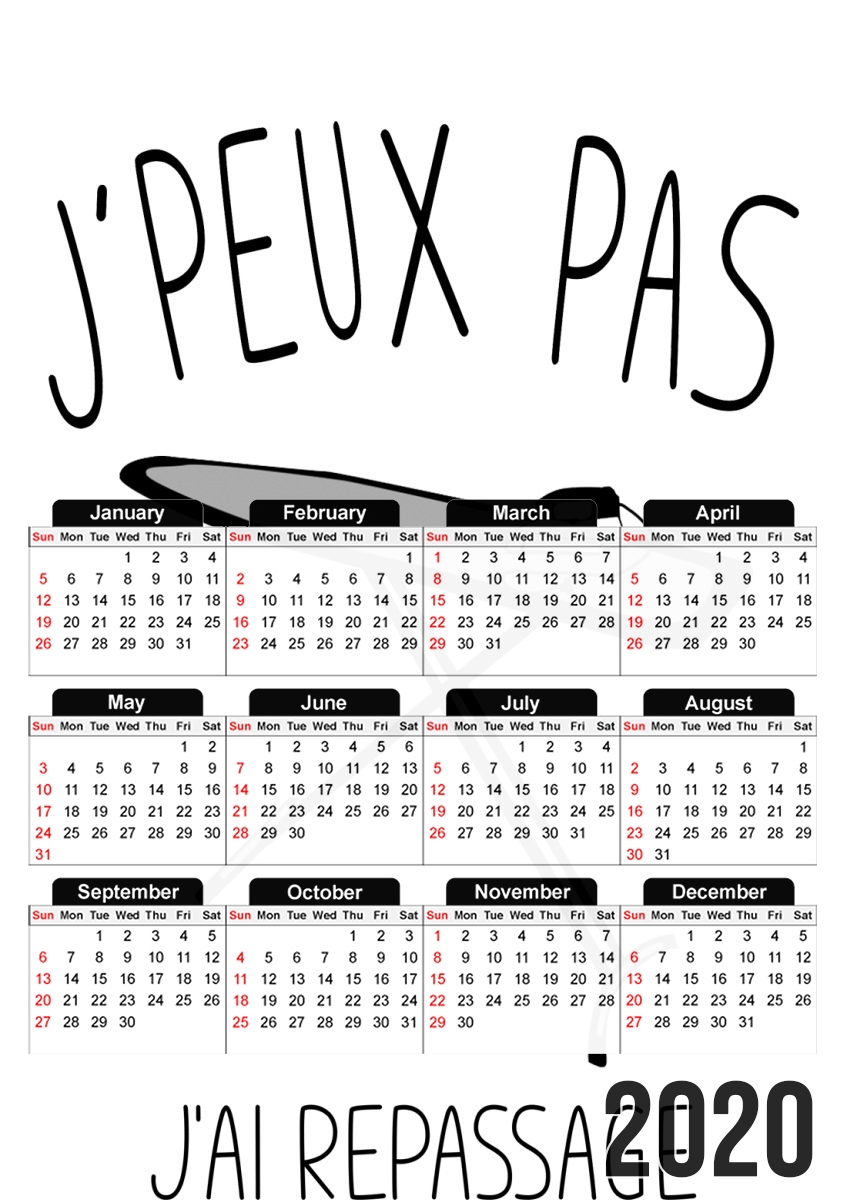  Je peux pas jai repassage para A3 Photo Calendar 30x43cm