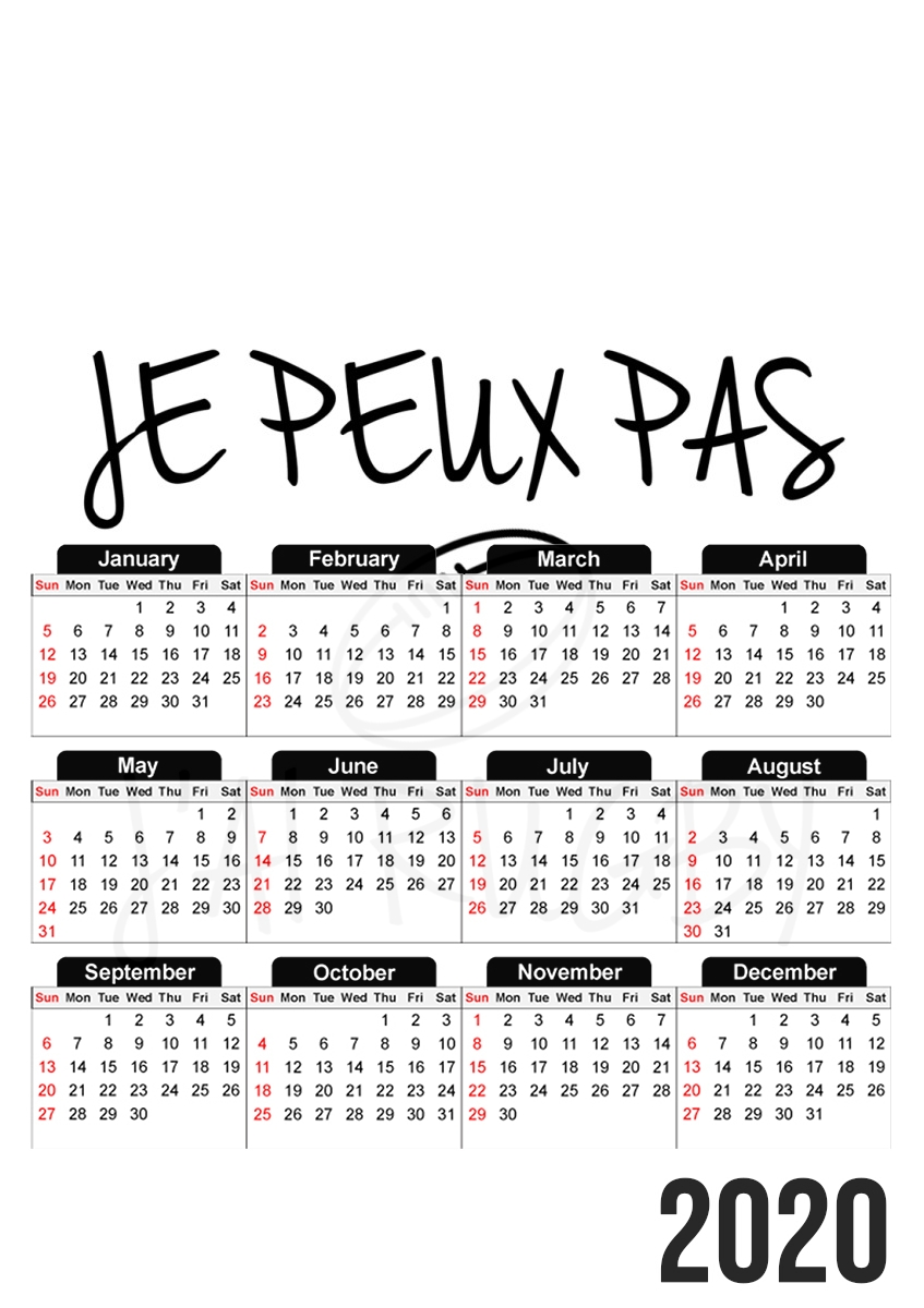  Je peux pas jai rugby para A3 Photo Calendar 30x43cm