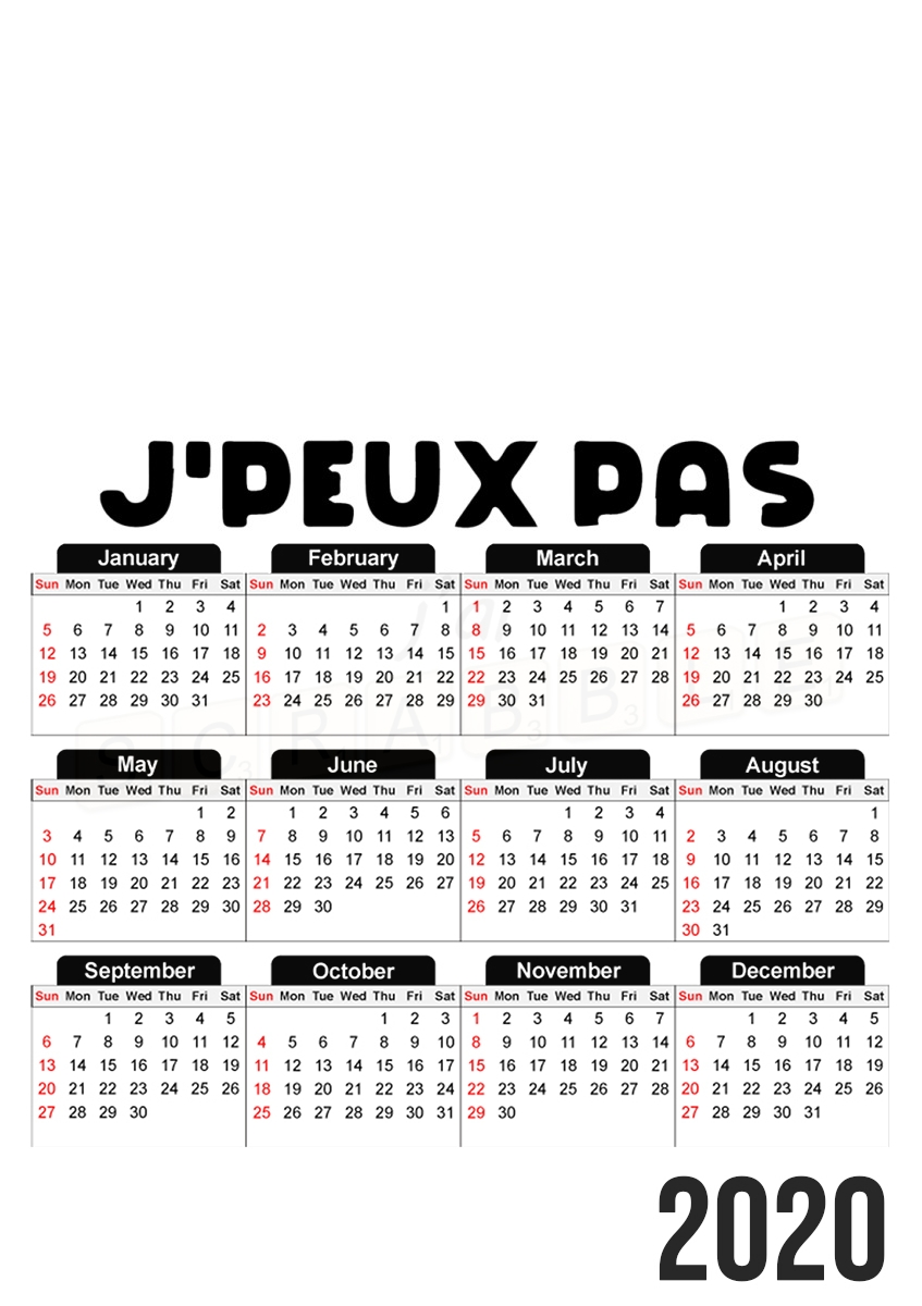  Je peux pas jai scrabble para A3 Photo Calendar 30x43cm