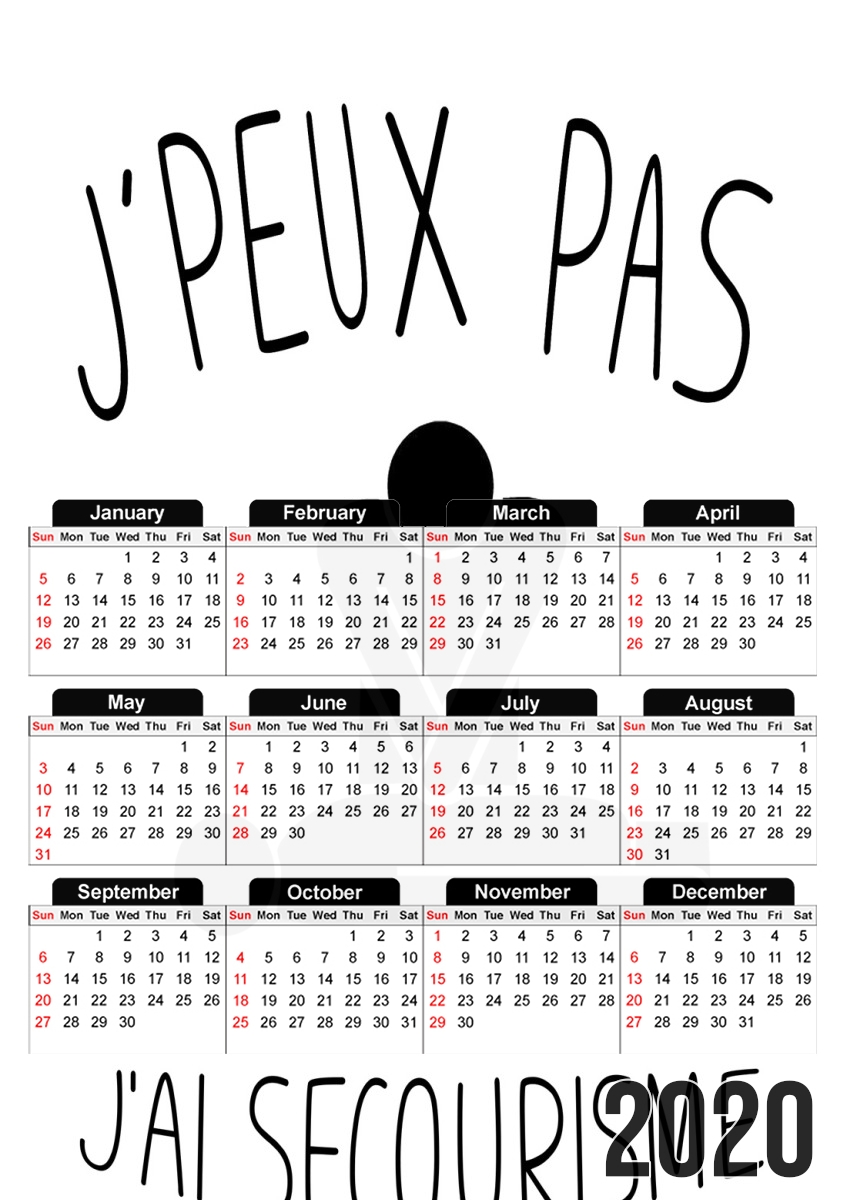  Je peux pas jai secourisme para A3 Photo Calendar 30x43cm