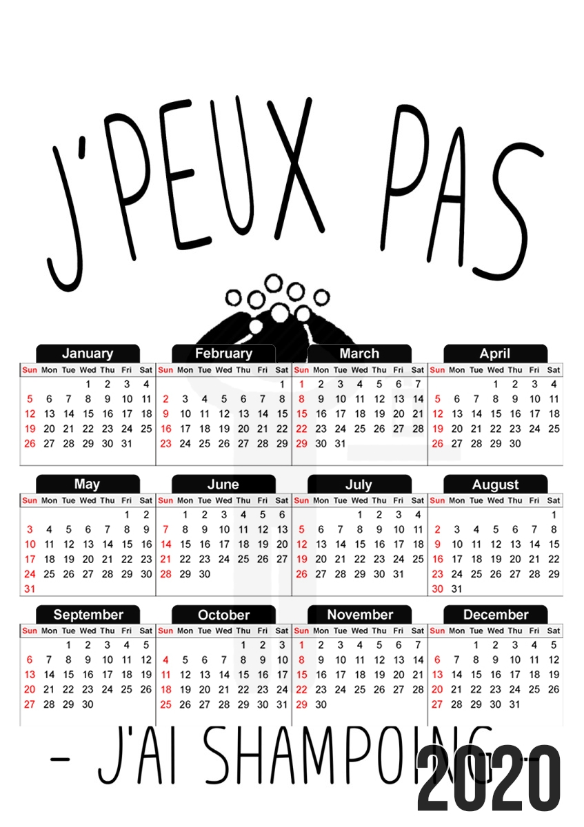  Je peux pas jai shampoing para A3 Photo Calendar 30x43cm