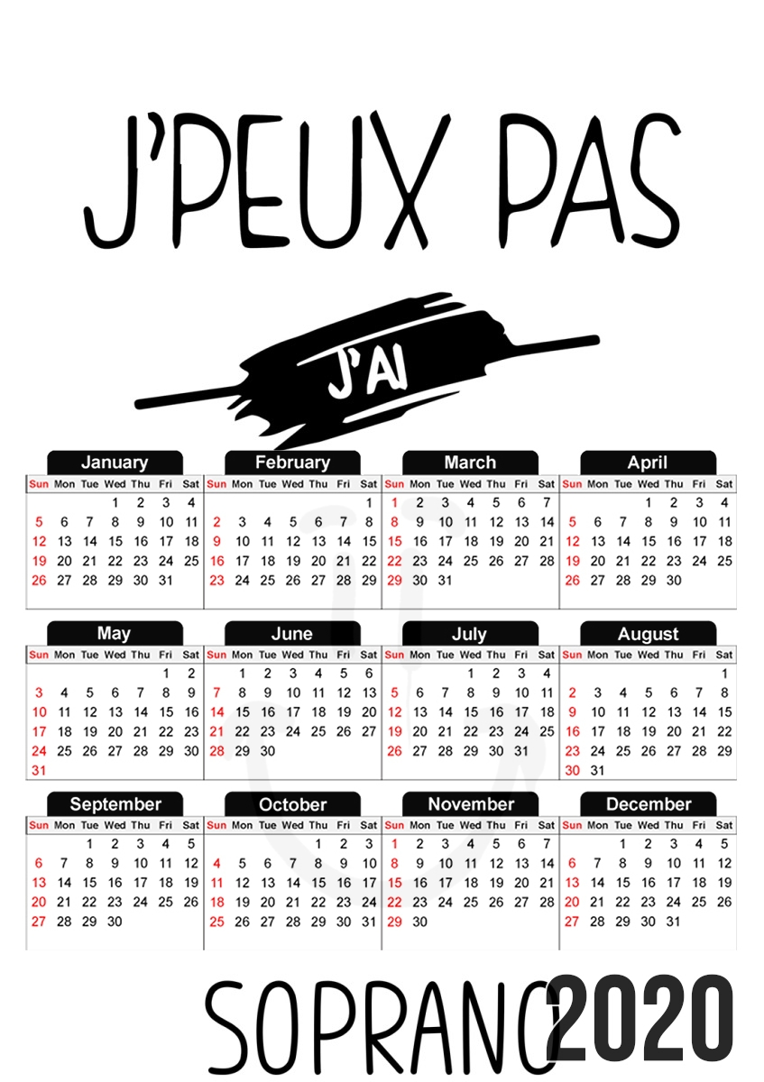  Je peux pas jai soprano Clown para A3 Photo Calendar 30x43cm