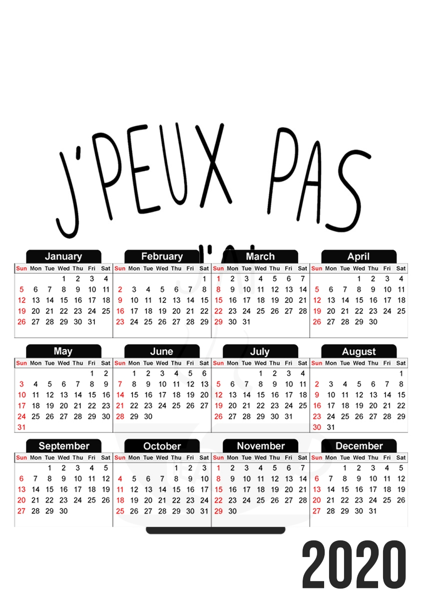  Je peux pas jai the para A3 Photo Calendar 30x43cm