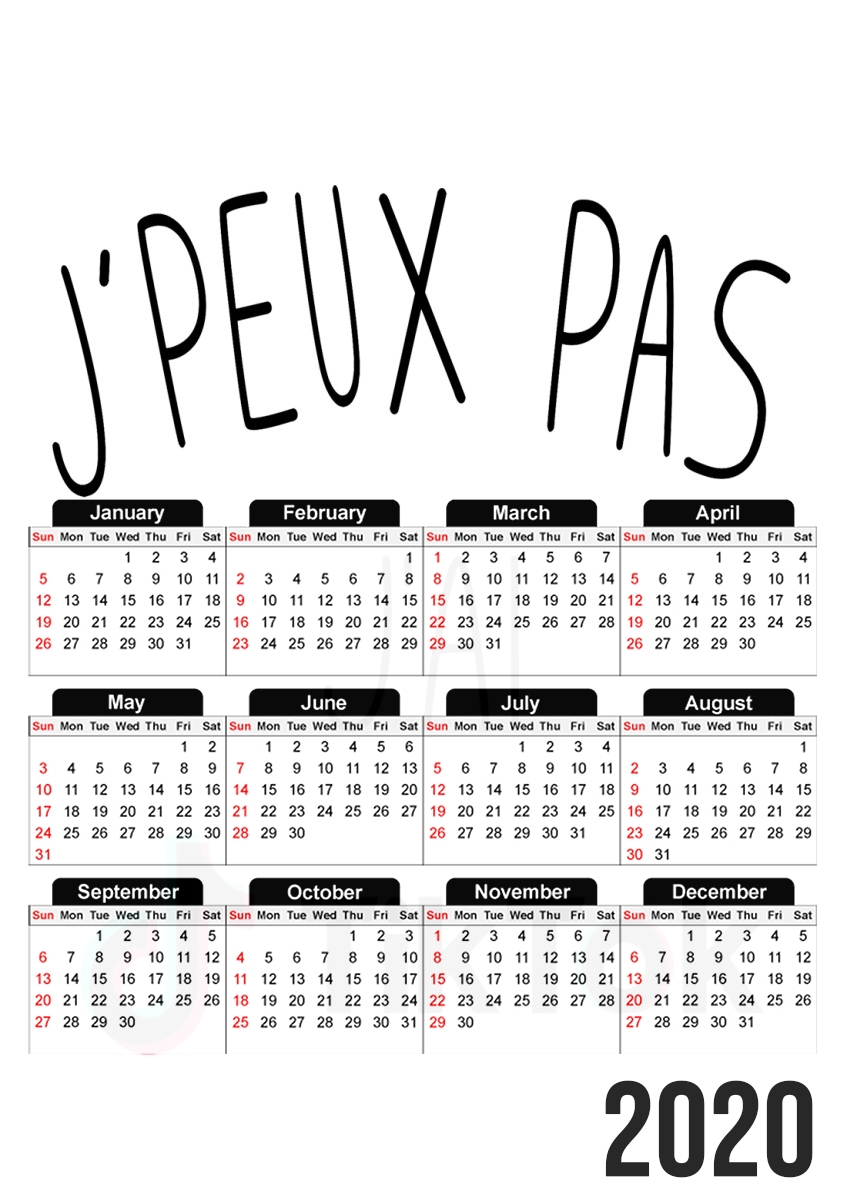  Je peux pas jai Tiktok para A3 Photo Calendar 30x43cm