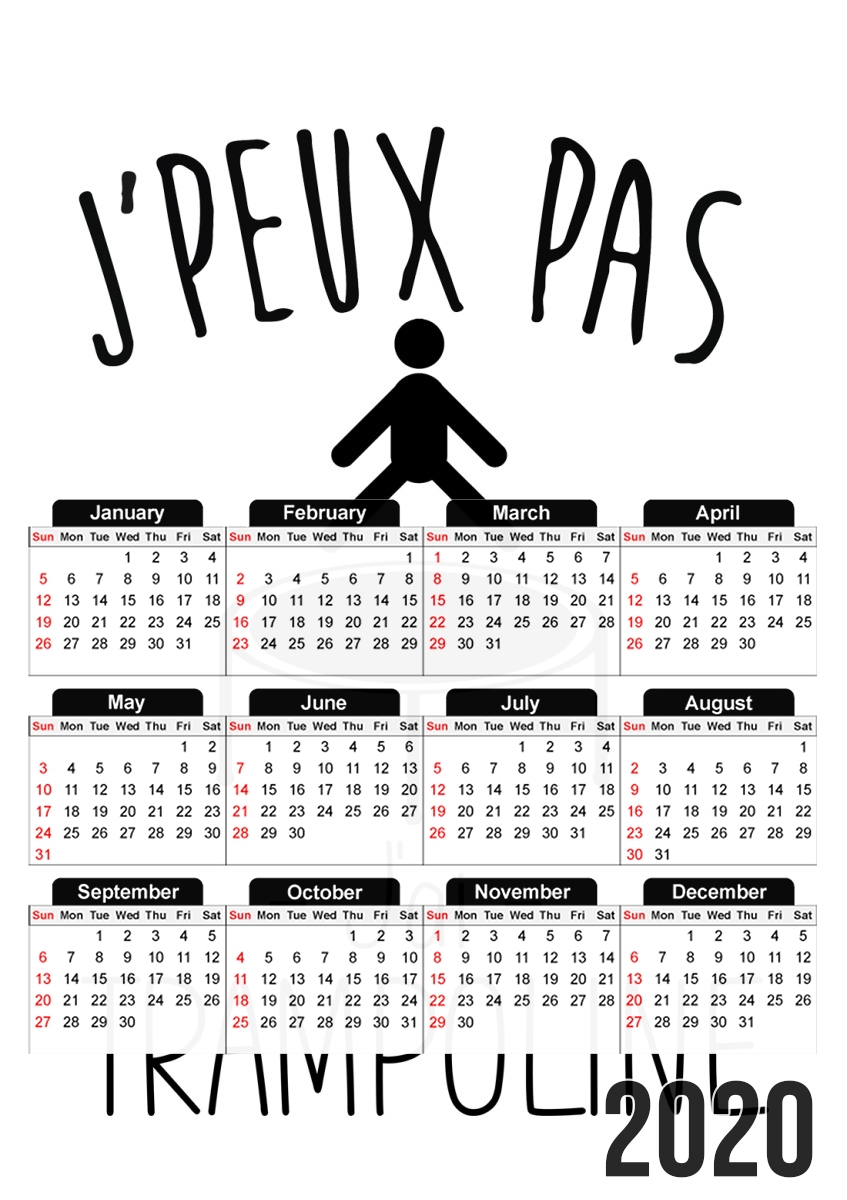  Je peux pas jai trampoline para A3 Photo Calendar 30x43cm