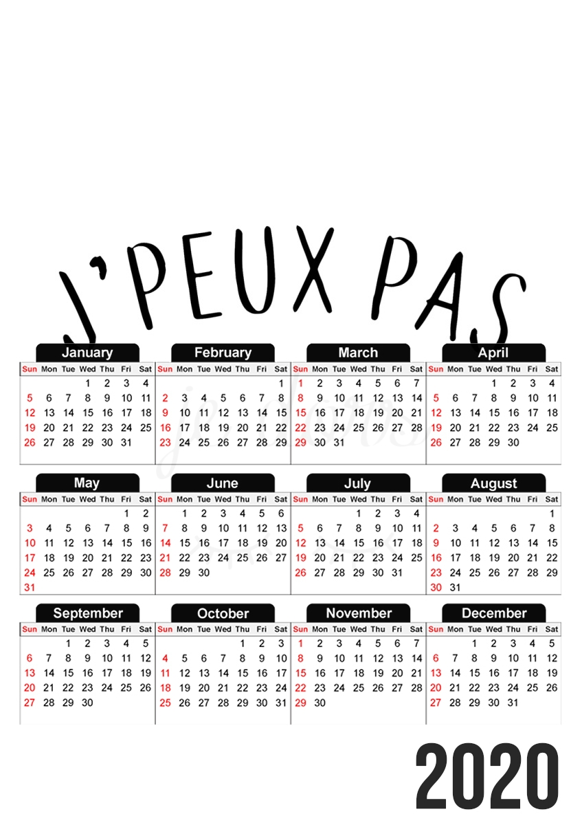  Je peux pas je dors para A3 Photo Calendar 30x43cm