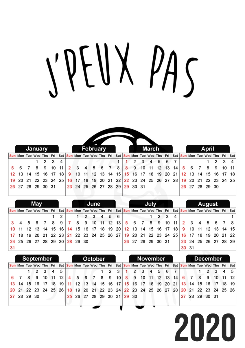  Je peux pas je suis pompier para A3 Photo Calendar 30x43cm