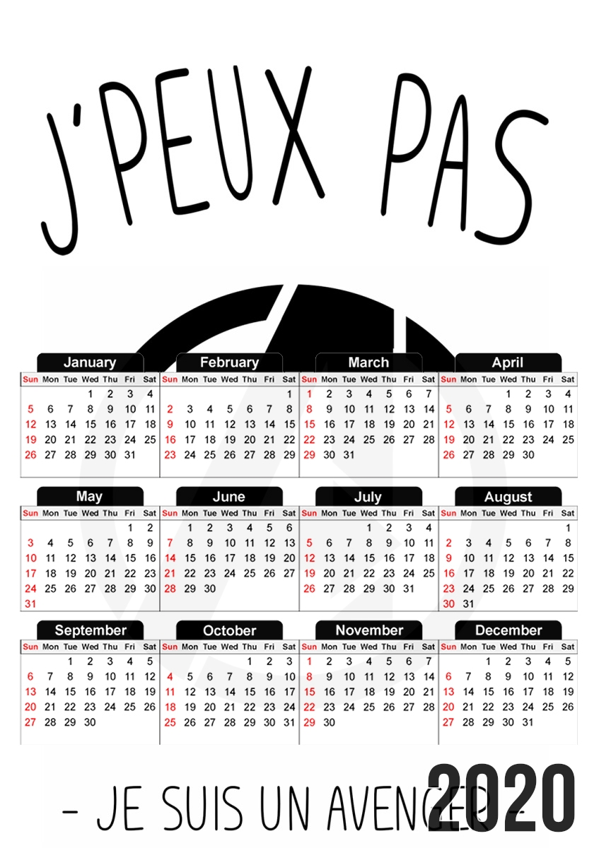  Je peux pas je suis un Avenger para A3 Photo Calendar 30x43cm