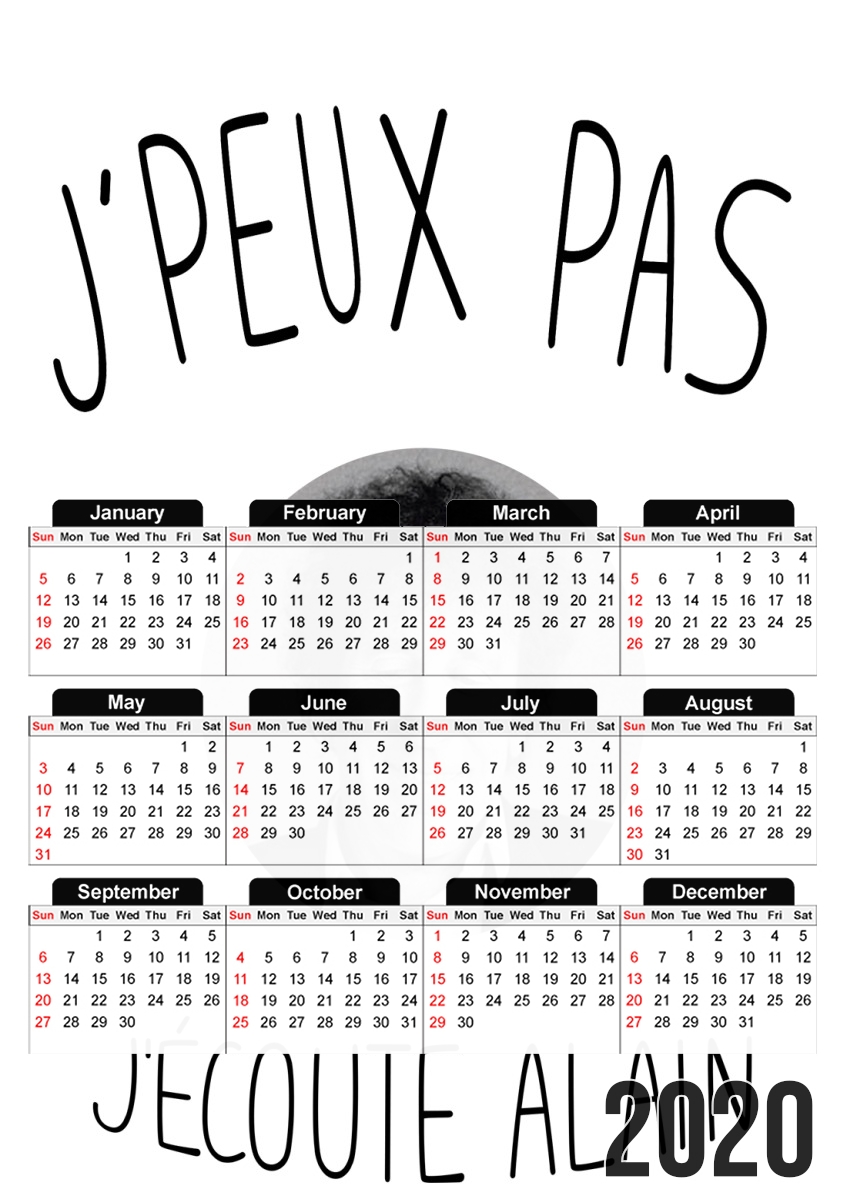  Je peux pas jecoute Alain Souchon para A3 Photo Calendar 30x43cm