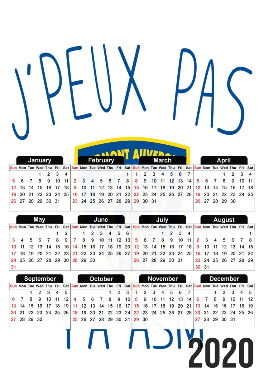  Je peux pas ya ASM - Rugby Clermont Auvergne para A3 Photo Calendar 30x43cm