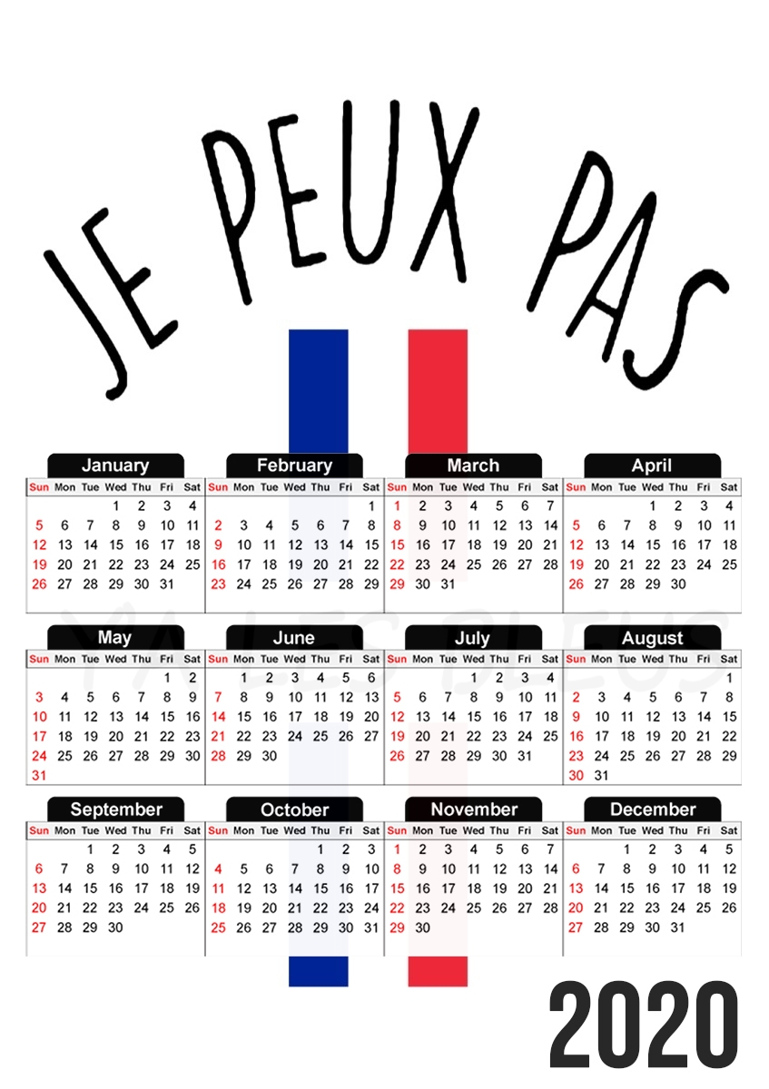  Je peux pas ya les bleus para A3 Photo Calendar 30x43cm