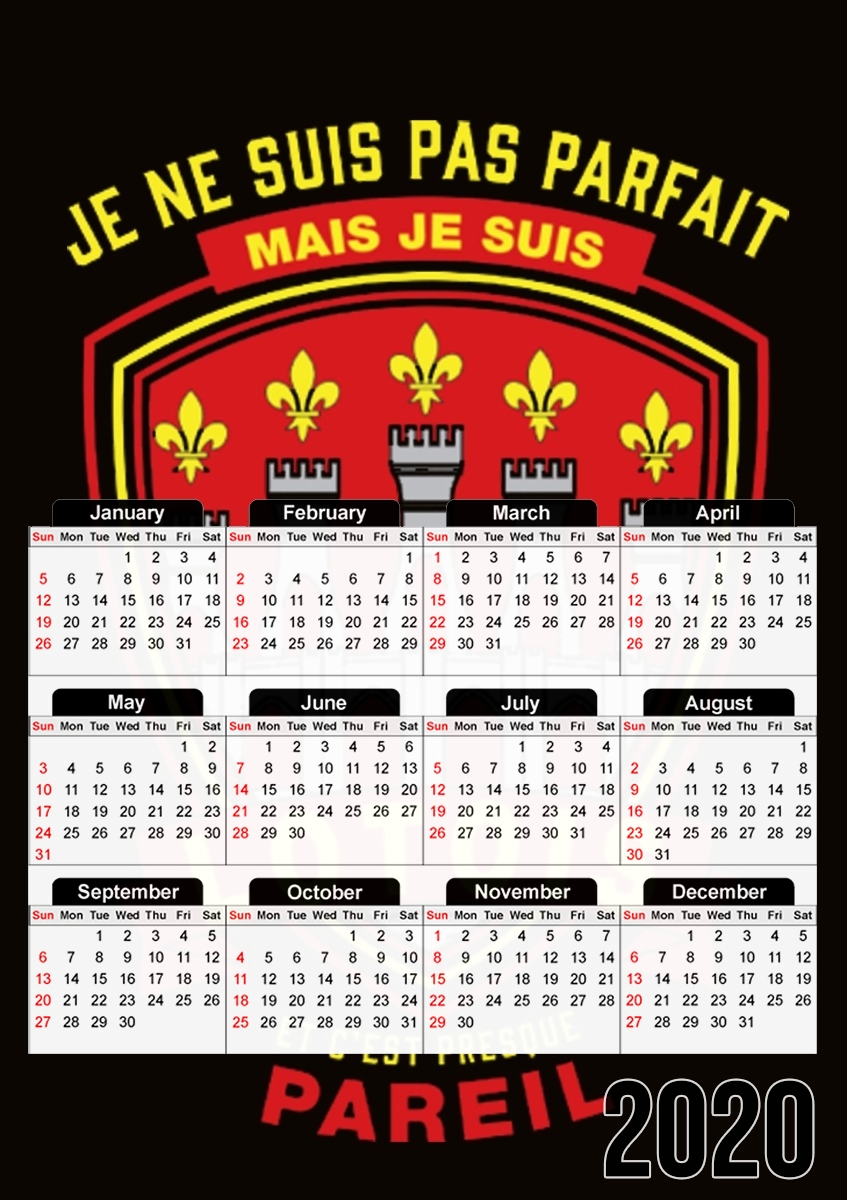  Je suis lotois para A3 Photo Calendar 30x43cm