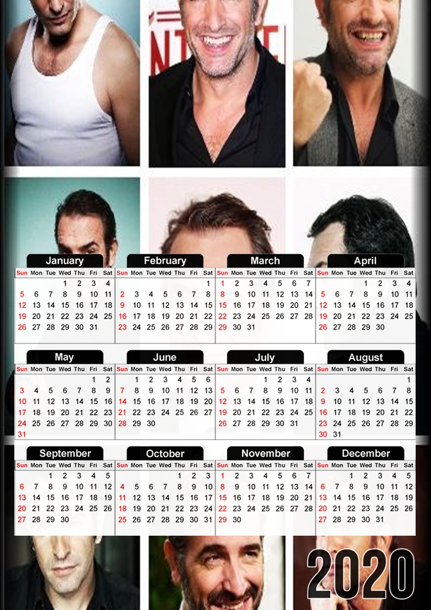  Jean Dujardin collage para A3 Photo Calendar 30x43cm