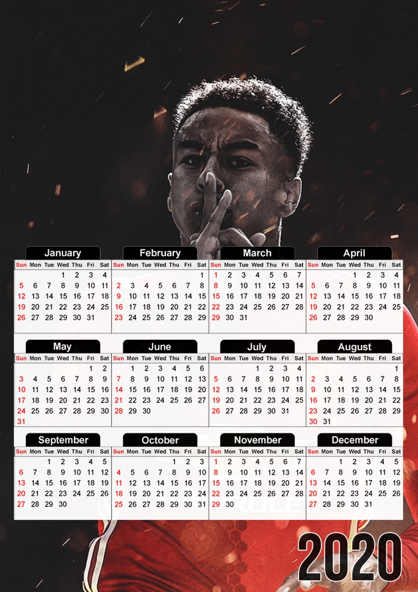  Jesse Lingard artC para A3 Photo Calendar 30x43cm