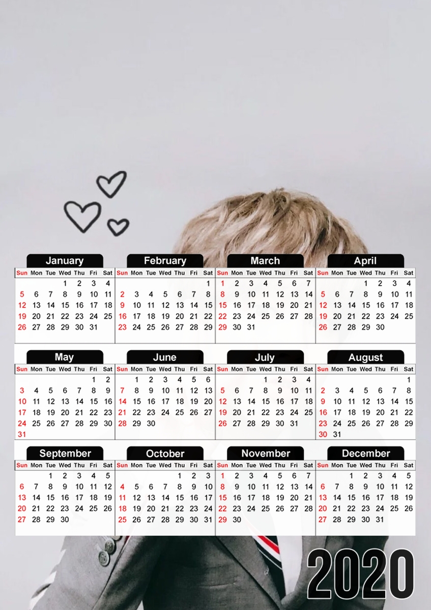  jimin bts para A3 Photo Calendar 30x43cm