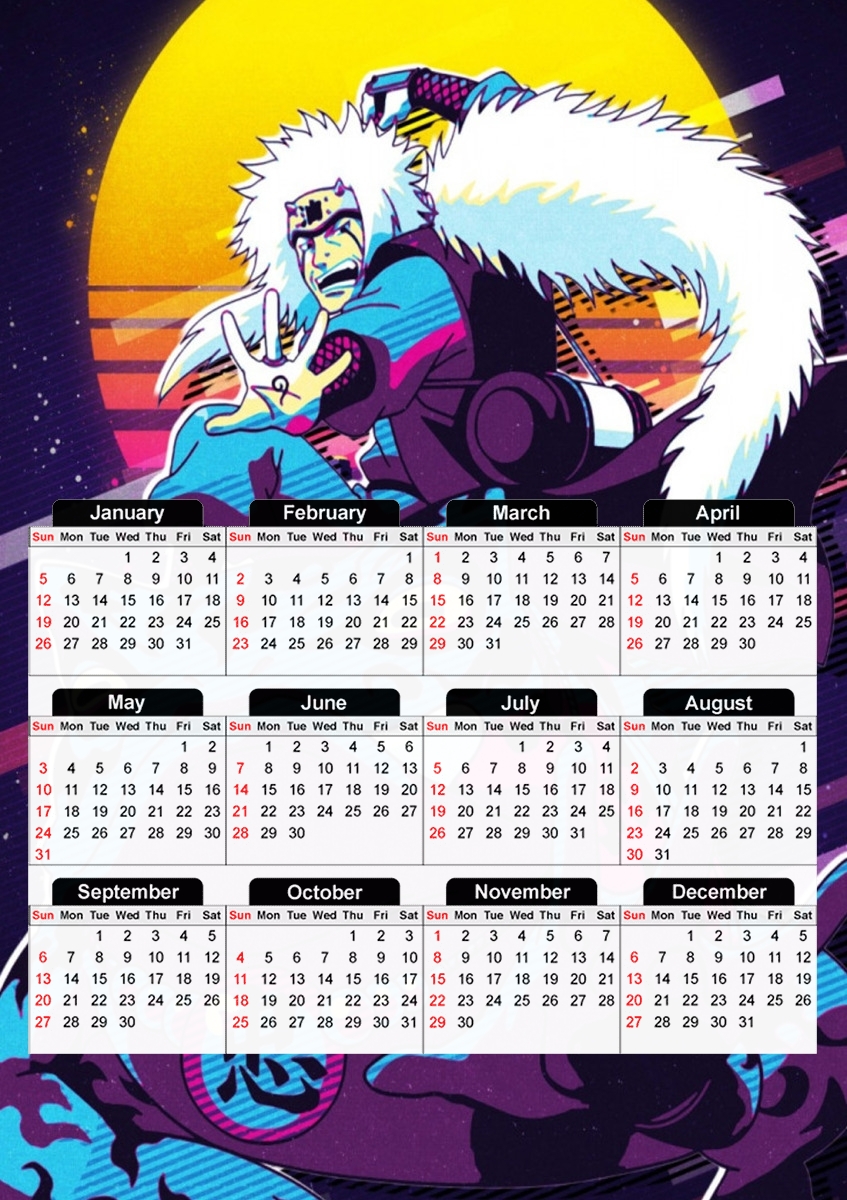  Jiraya x Gamabunta para A3 Photo Calendar 30x43cm