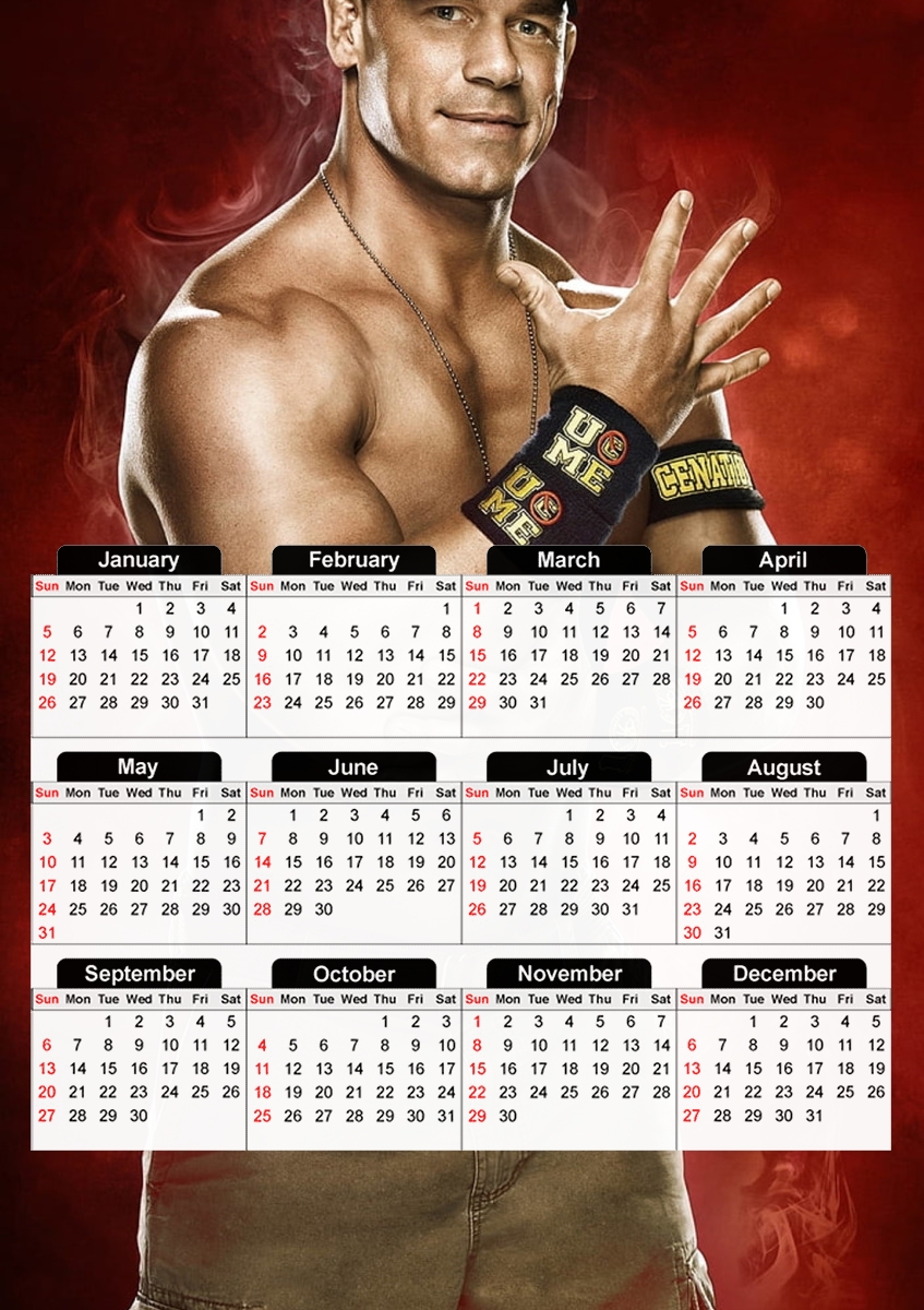  John Cena para A3 Photo Calendar 30x43cm