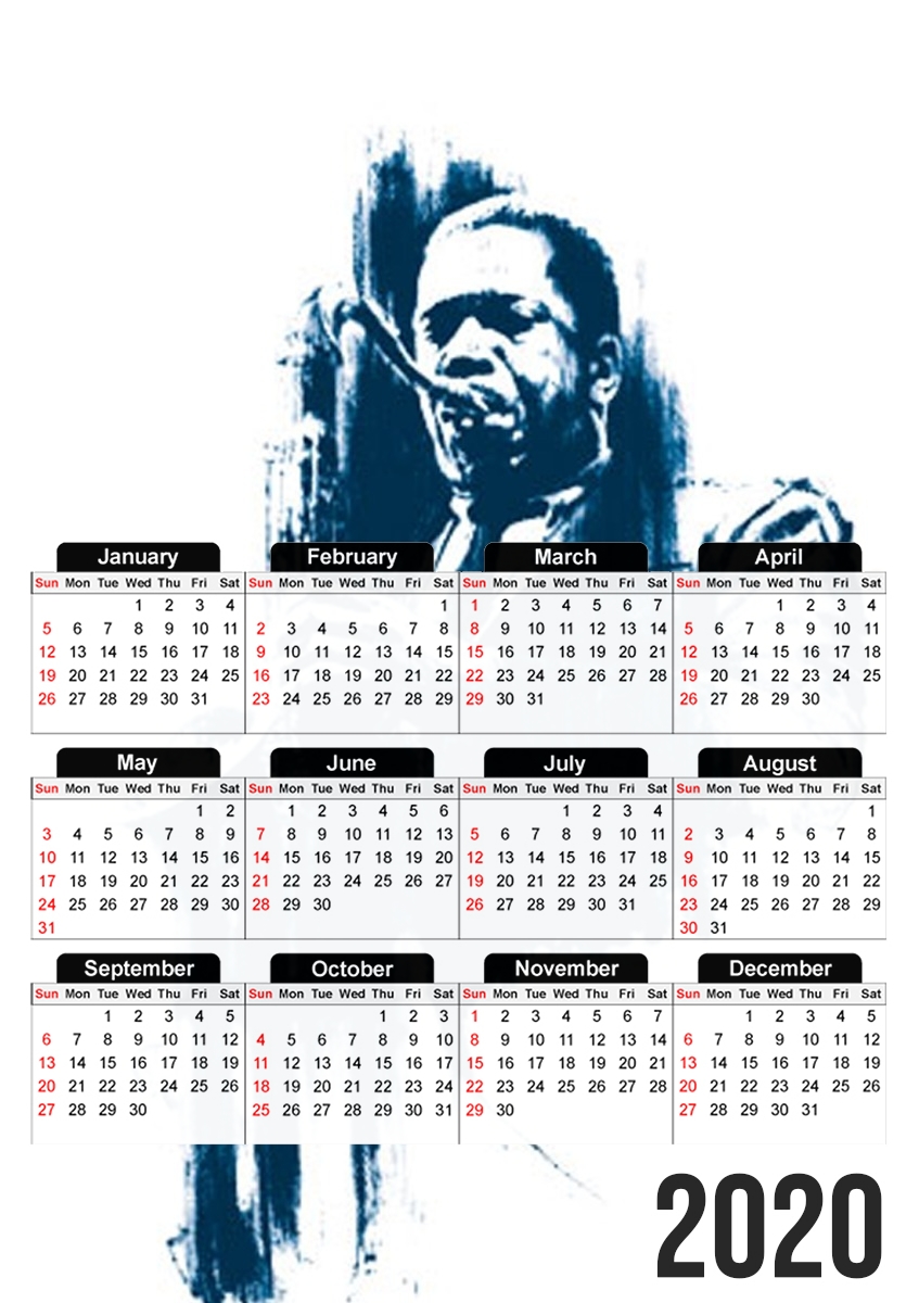  John Coltrane Jazz Art Tribute para A3 Photo Calendar 30x43cm