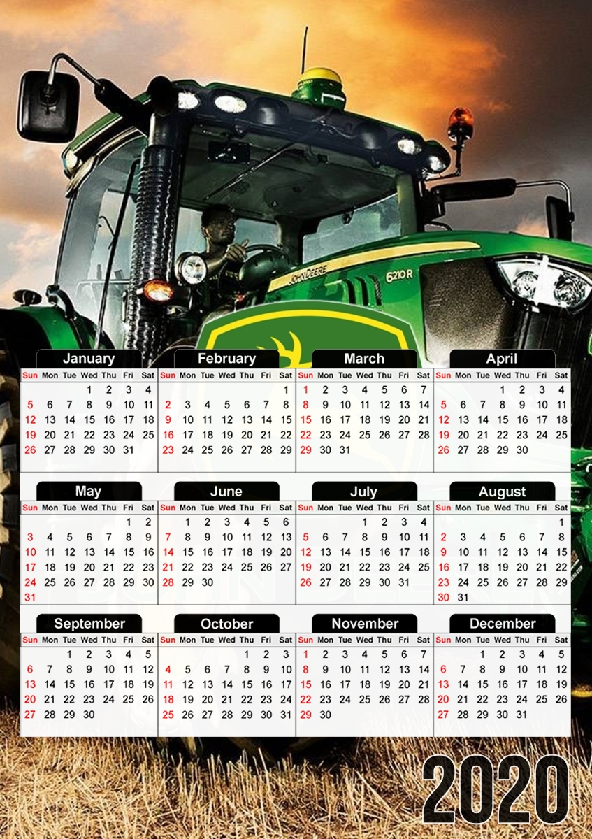  John Deer tractor Farm para A3 Photo Calendar 30x43cm