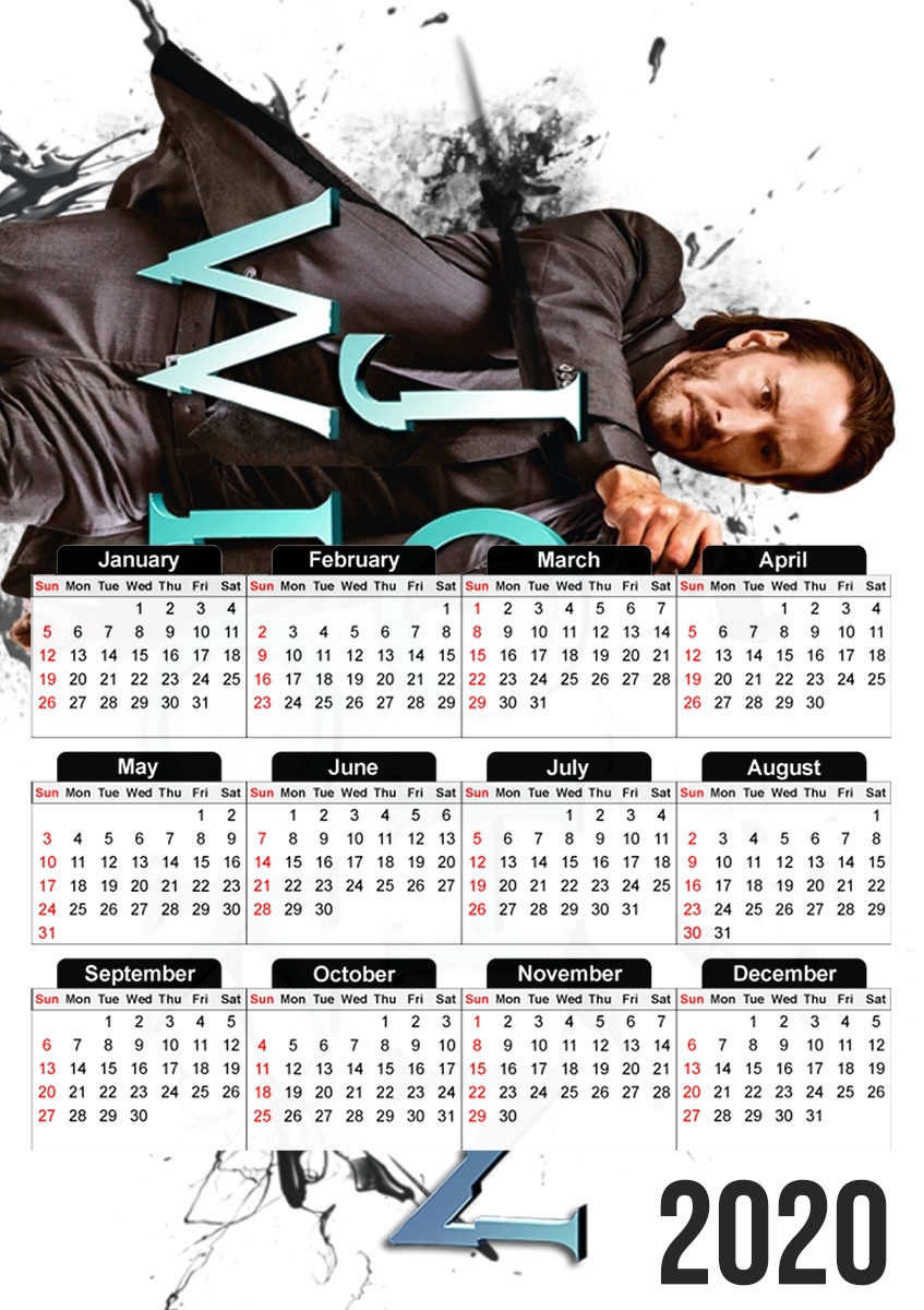  John Wick Bullet Time para A3 Photo Calendar 30x43cm