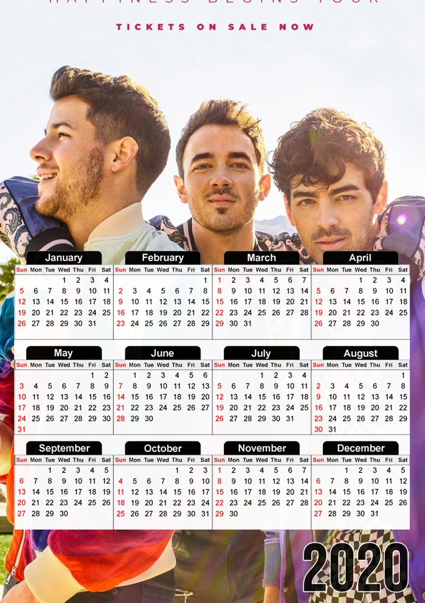  Jonas Brothers para A3 Photo Calendar 30x43cm