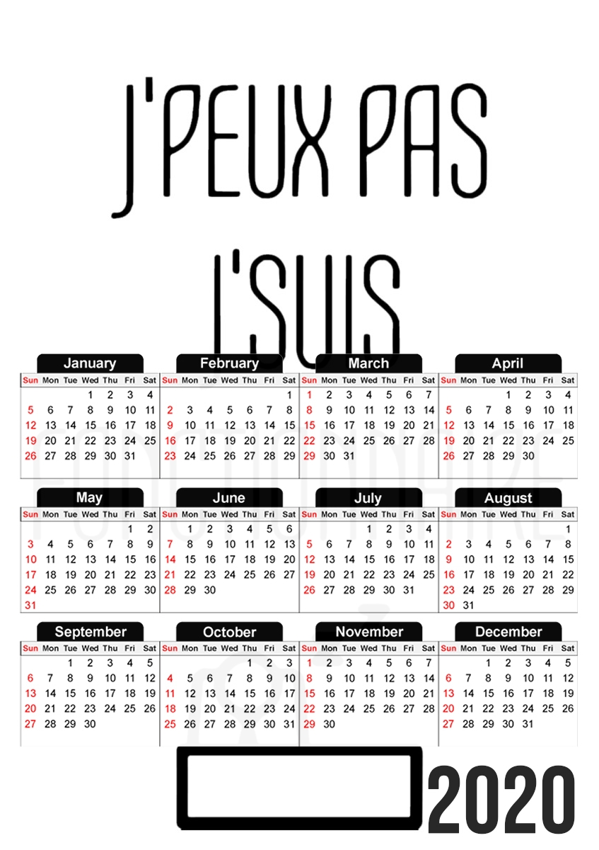  Jpeux pas je suis fonctionnaire para A3 Photo Calendar 30x43cm