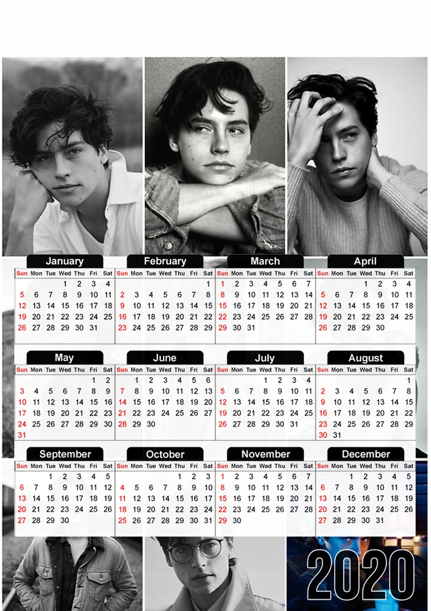  JugHead Cole Sprouse para A3 Photo Calendar 30x43cm