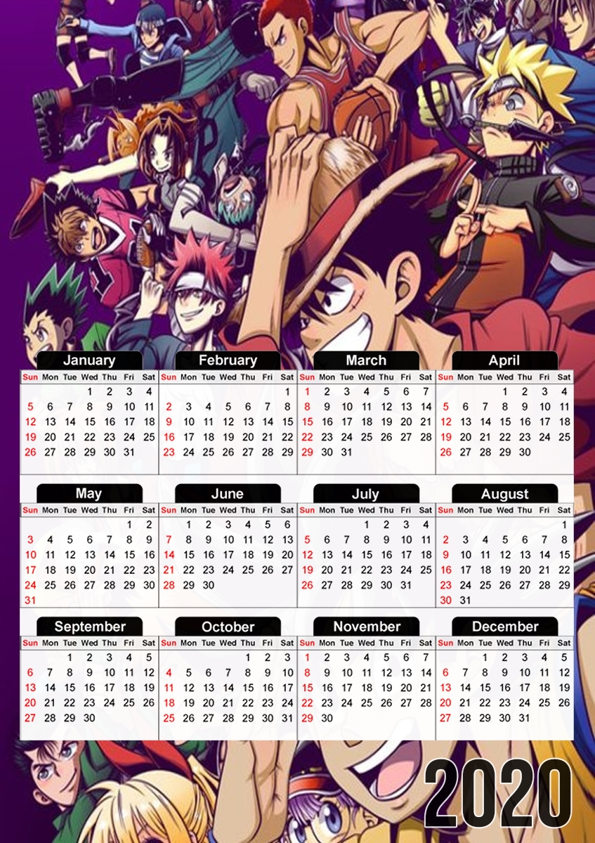  Jump Heroes para A3 Photo Calendar 30x43cm