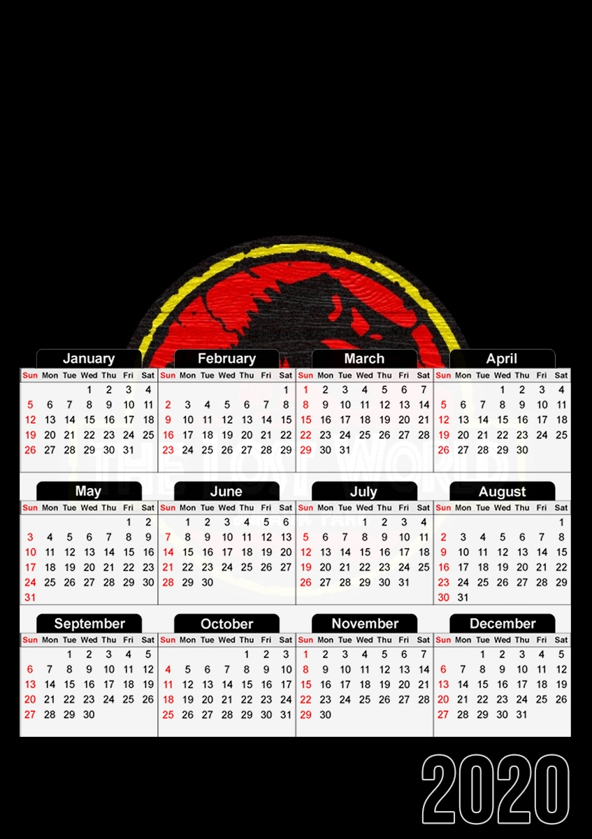  Jurassic park Lost World TREX Dinosaure para A3 Photo Calendar 30x43cm