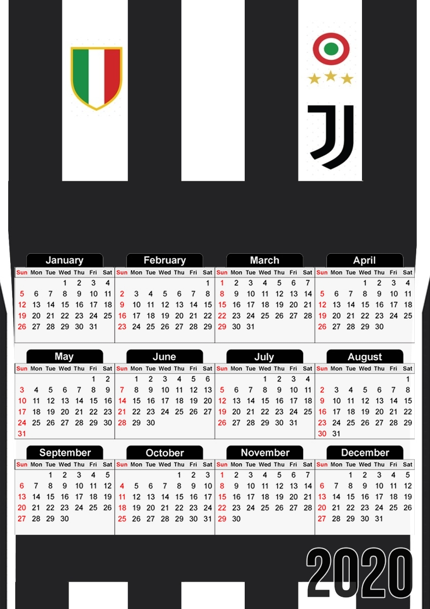  JUVENTUS TURIN Home Primera 2018 para A3 Photo Calendar 30x43cm