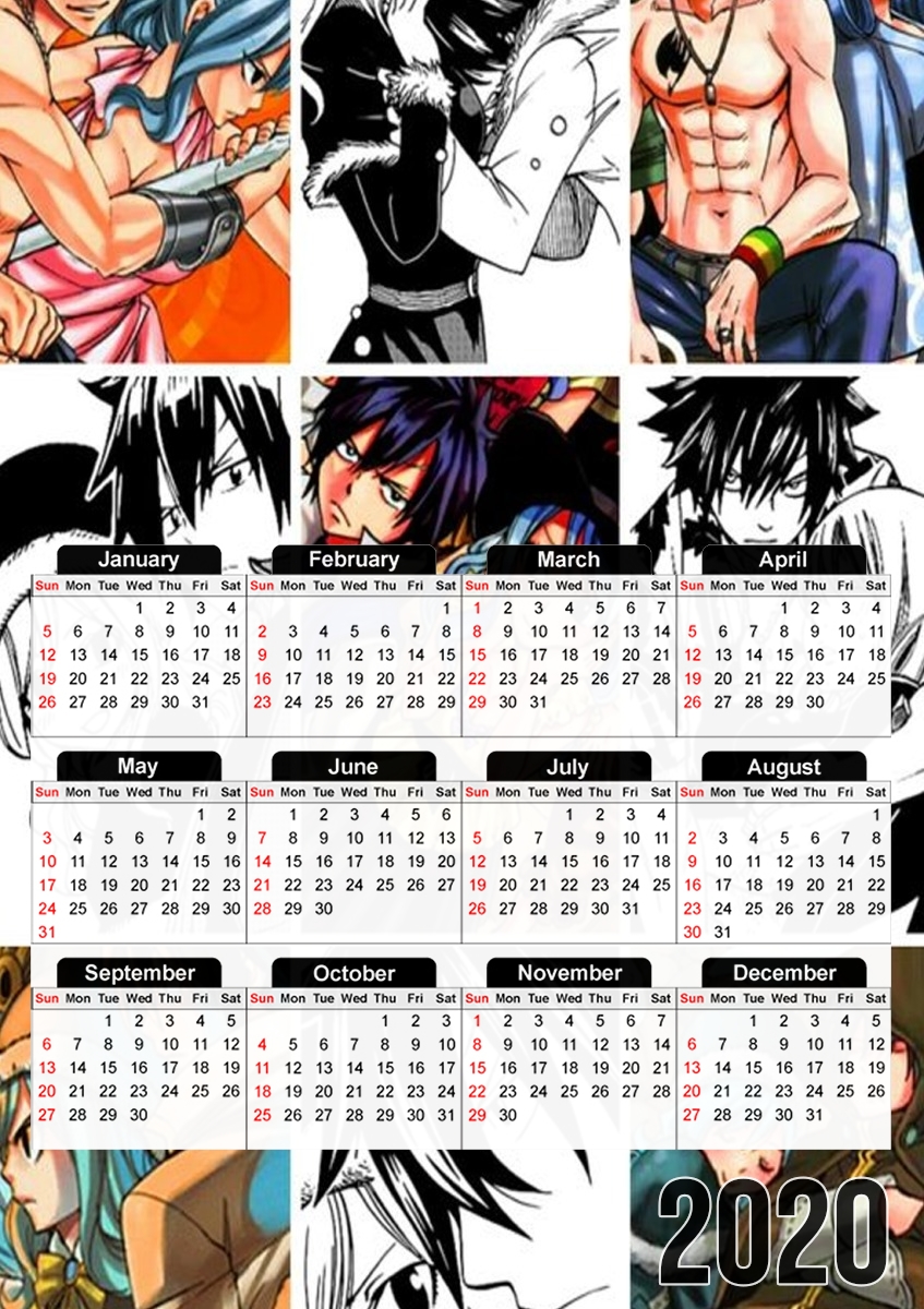  Juvia X Gray Collage para A3 Photo Calendar 30x43cm