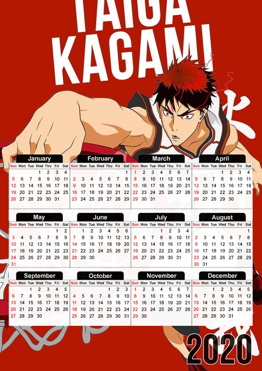  Kagami Taiga para A3 Photo Calendar 30x43cm