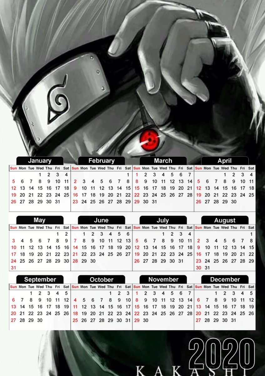  Kakashi Sharingan para A3 Photo Calendar 30x43cm