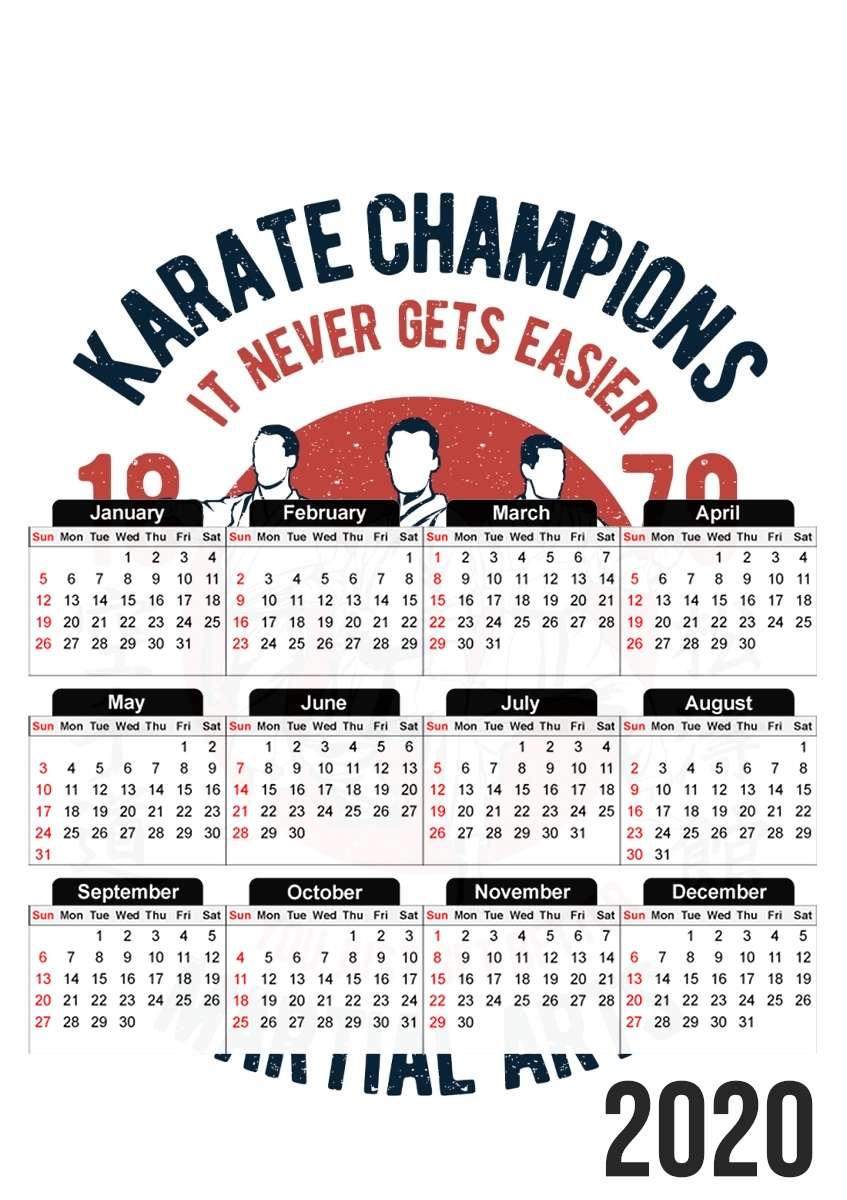  Karate Champions Martial Arts para A3 Photo Calendar 30x43cm