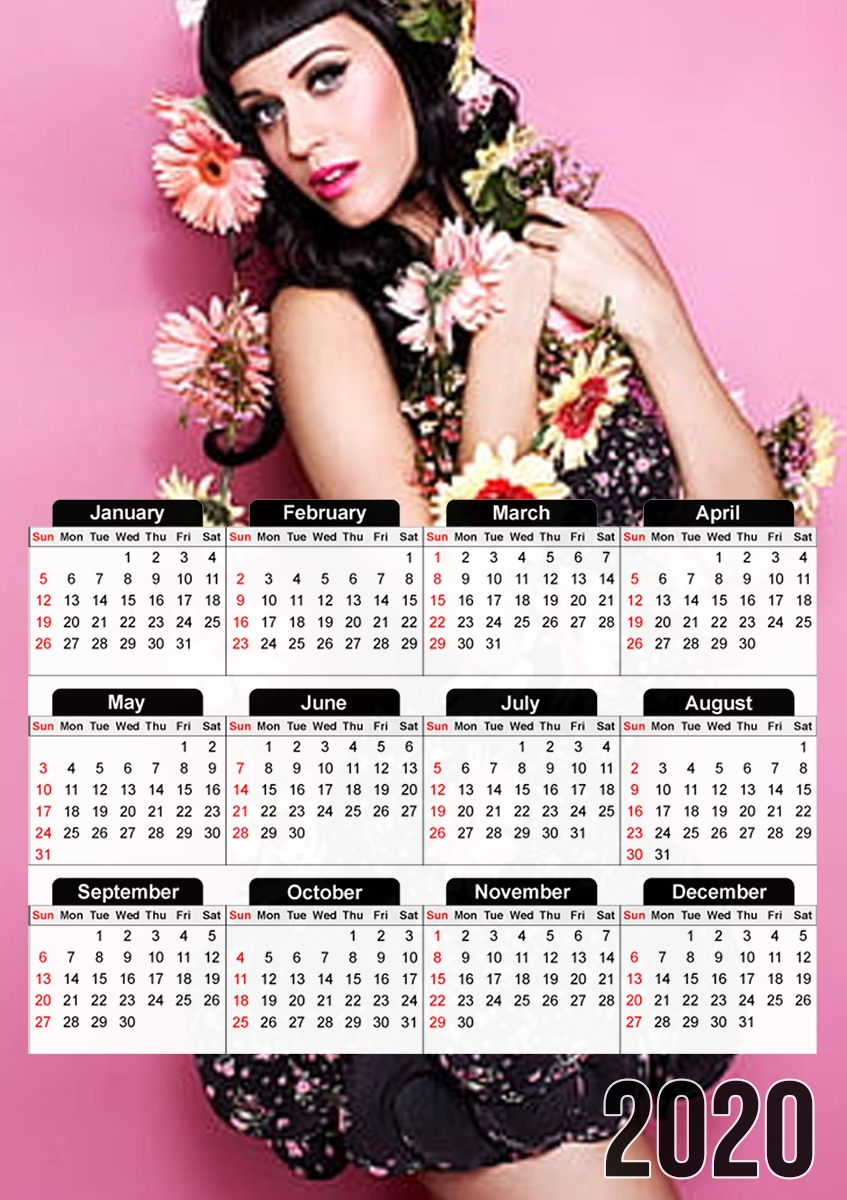  Katty perry flowers para A3 Photo Calendar 30x43cm