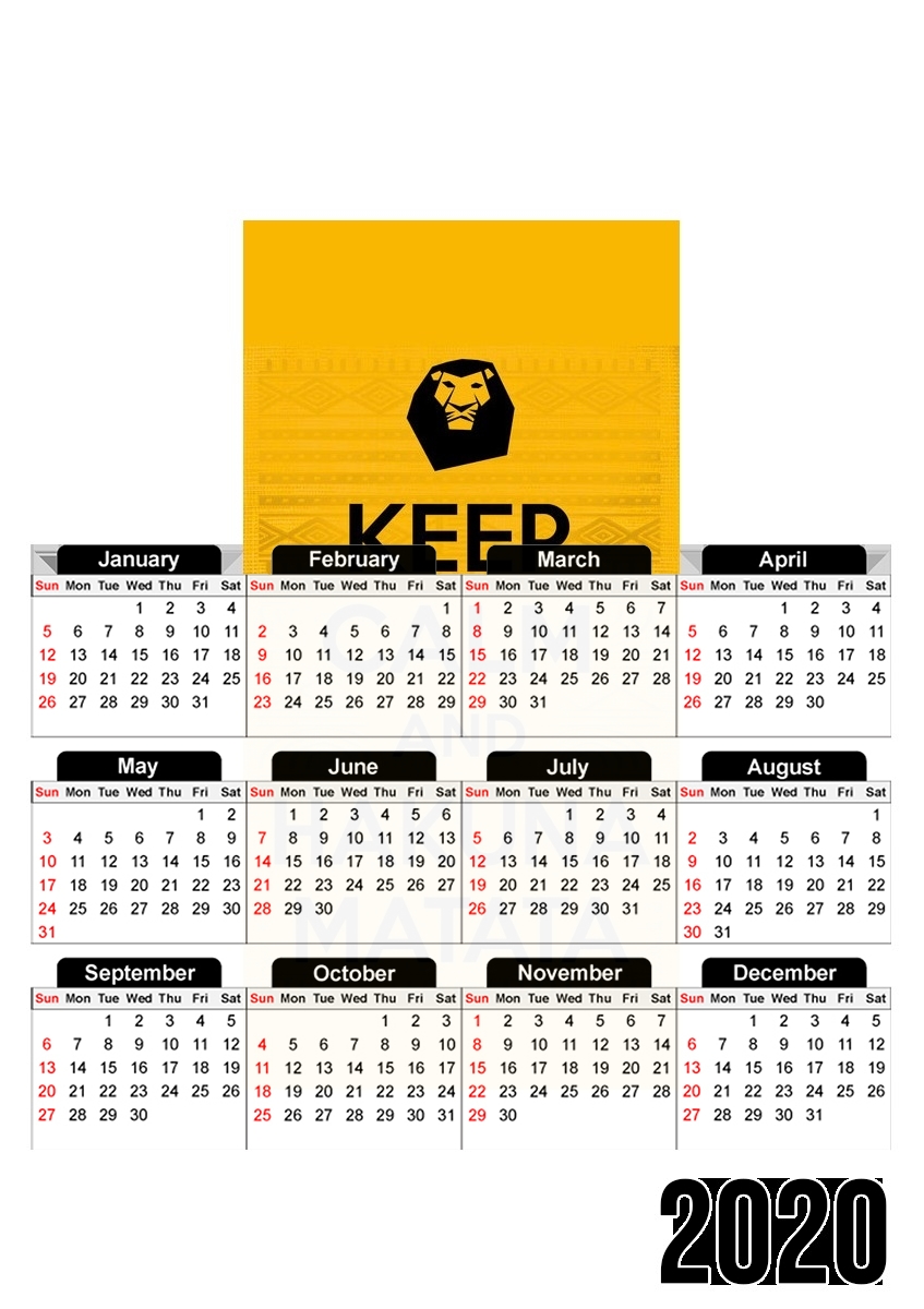  Keep Calm And Hakuna Matata para A3 Photo Calendar 30x43cm