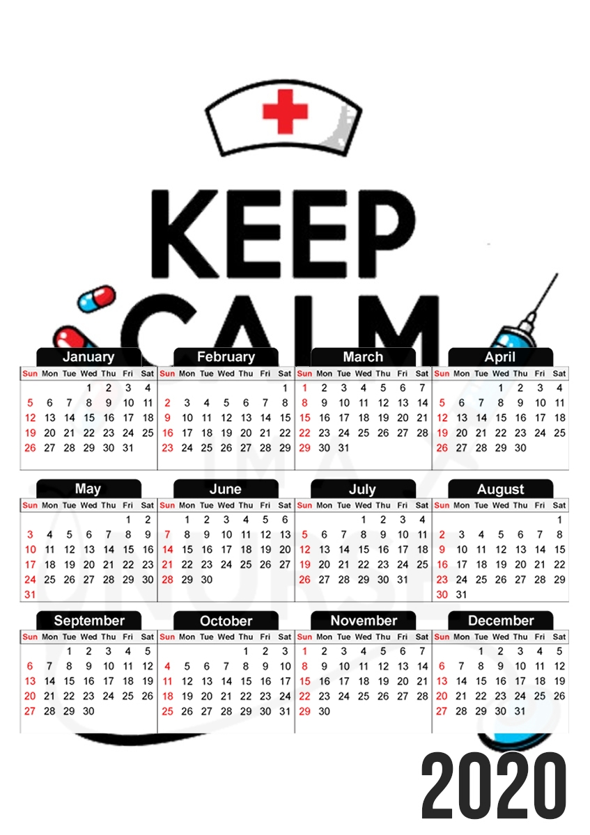  Keep calm I am a nurse para A3 Photo Calendar 30x43cm