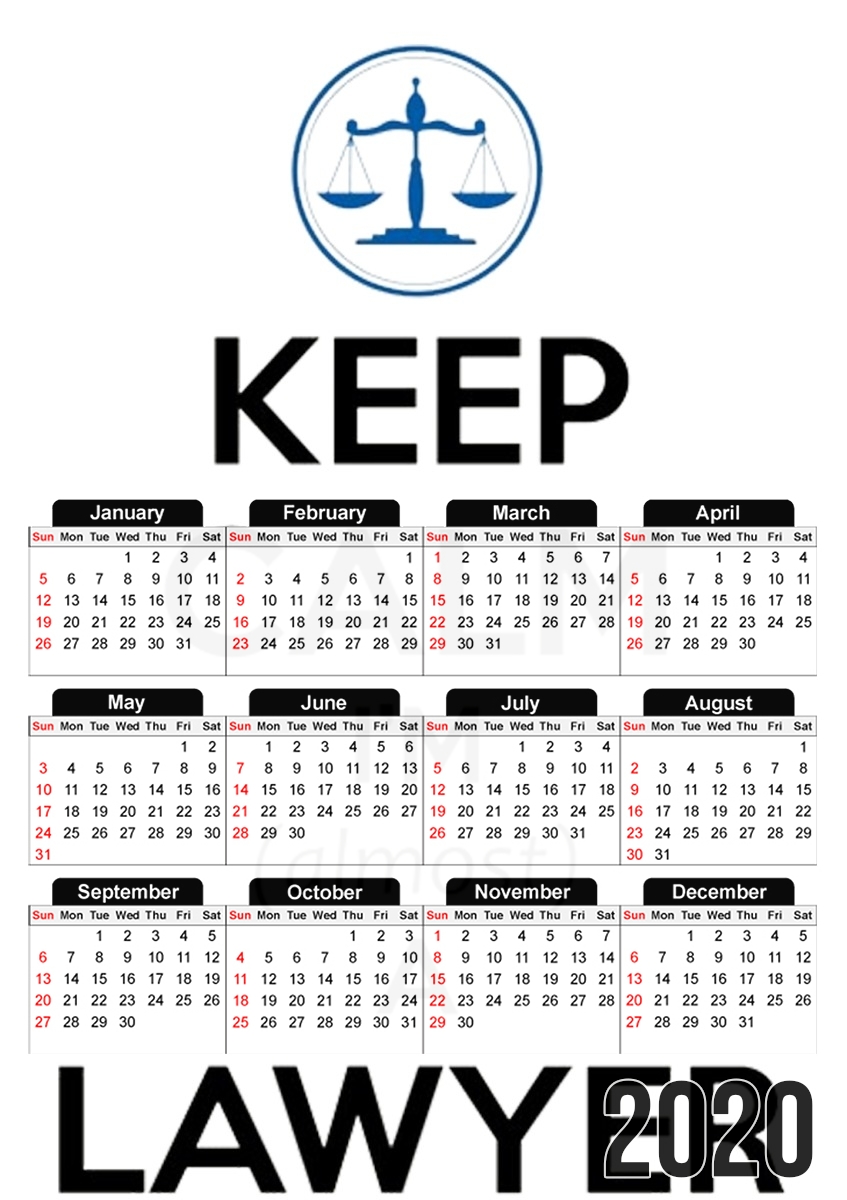  Keep calm i am almost a lawyer para A3 Photo Calendar 30x43cm