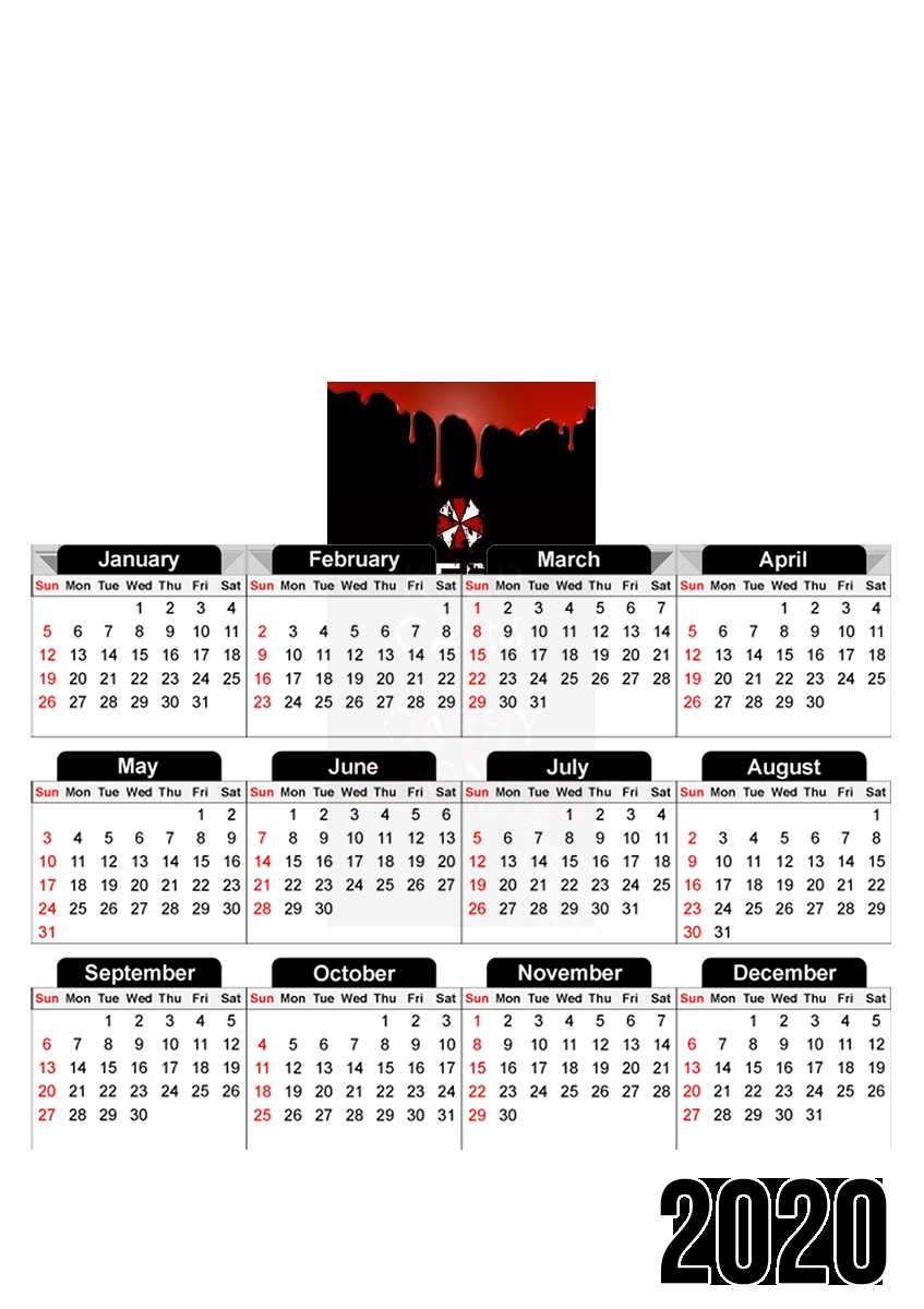  Keep Calm And Kill Zombies para A3 Photo Calendar 30x43cm