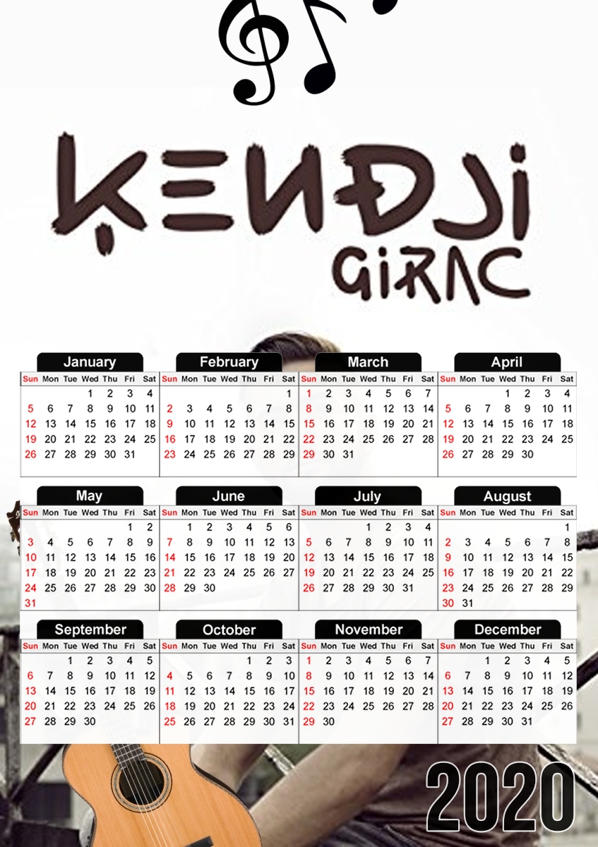  Kendji Girac para A3 Photo Calendar 30x43cm