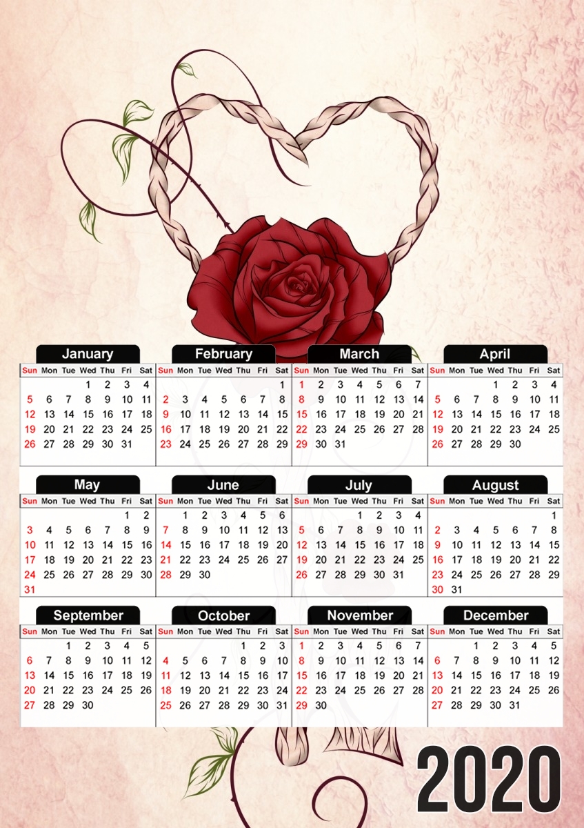  Key Of Love para A3 Photo Calendar 30x43cm