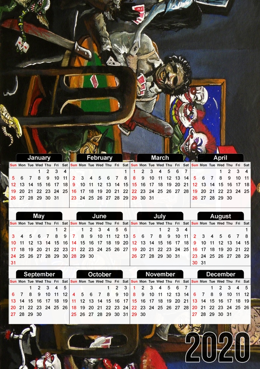  Killing Time with card game horror para A3 Photo Calendar 30x43cm