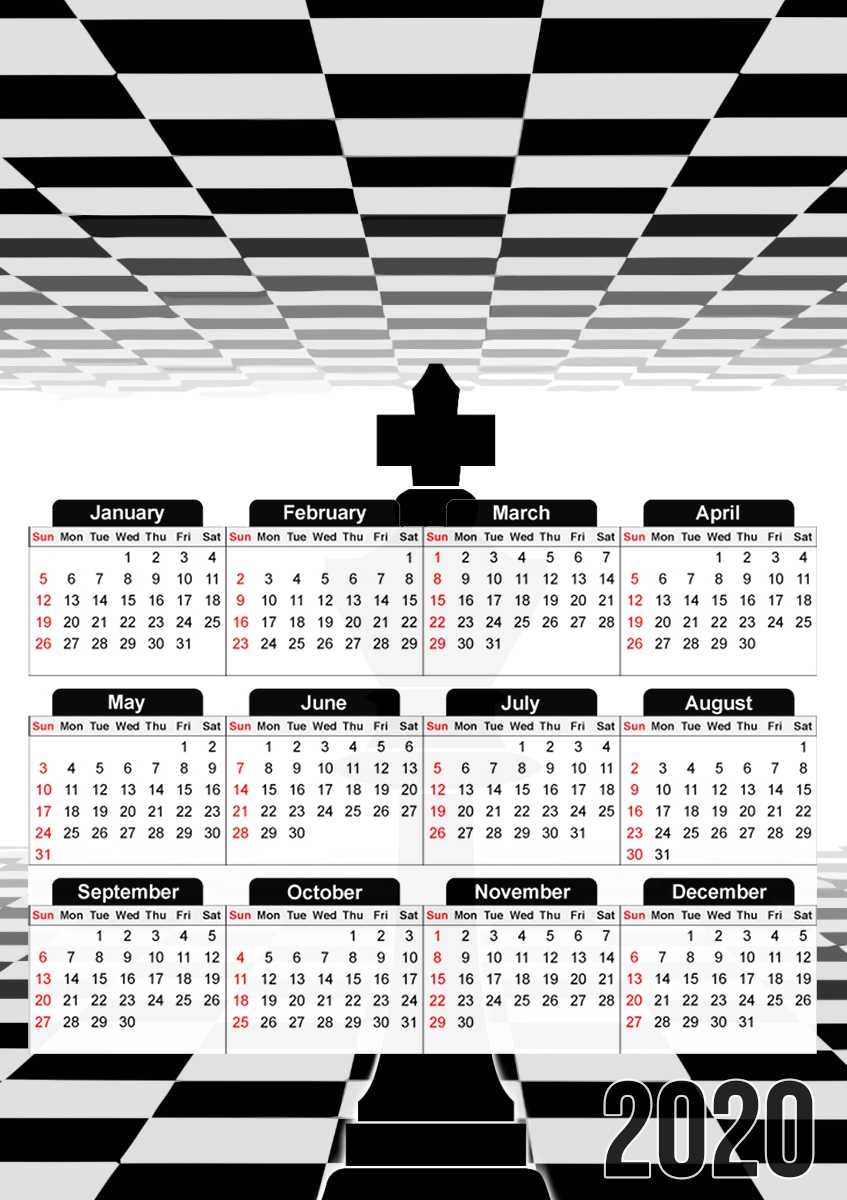  King Chess para A3 Photo Calendar 30x43cm